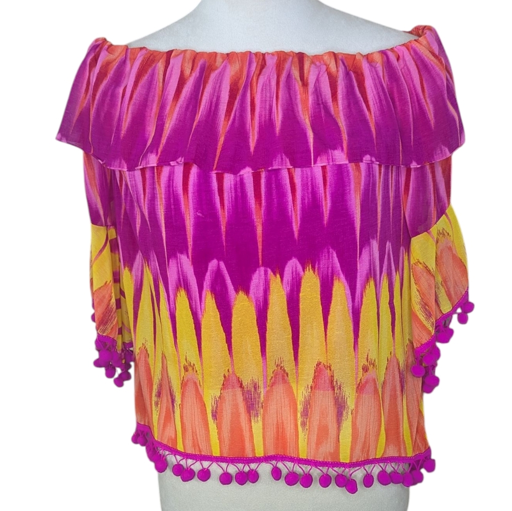 INC International Concepts Women's Size Small Colorful Fiesta Off the Shoulder